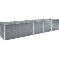 vidaXL Garten-Hochbeet Verzinkter Stahl 400x80x45 cm Grau