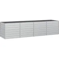 vidaXL Garten-Hochbeet 320x80x77 cm Verzinkter Stahl Silber