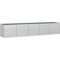 vidaXL Garten-Hochbeet 400x80x77 cm Verzinkter Stahl Silber