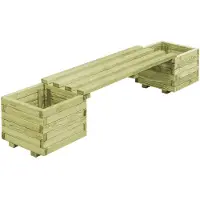 Super Merchant Gartenbank mit Pflanzgefäßen Kiefernholz Imprägniert