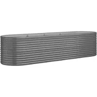 vidaXL Hochbeet Verzinkter Stahl 296x80x68 cm Grau