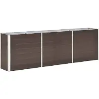 vidaXL vidaXL-Plantenbak-verhoogd-240x40x77-cm-gegalvaniseerd-staal-bruin