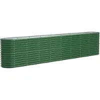 vidaXL Hochbeet Pulverbeschichteter Stahl 332x40x68 cm Grün
