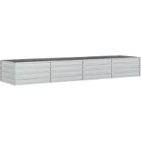 vidaXL Garten-Hochbeet 320x80x45 cm Verzinkter Stahl Silber