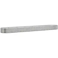 vidaXL Hochbeet Verzinkter Stahl 544x100x36 cm Silbern