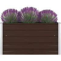 vidaXL Hochbeet 100 x 100 x 45 cm Verzinkter Stahl Braun