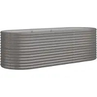 vidaXL Hochbeet Verzinkter Stahl 224x80x68 cm Grau