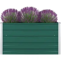 vidaXL Hochbeet 100 x 100 x 45 cm Verzinkter Stahl Grün