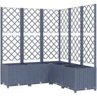 vidaXL - Pflanzgefäß - mit - Spalier - 120x120x136 - cm - Polypropylen - dunkelgrau