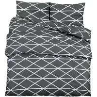 vidaXL Bettwäsche-Set Grau 135x200 cm Baumwolle