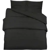 vidaXL Bettwäsche-Set Schwarz 200x220 cm Leichte Mikrofaser