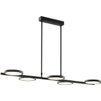 QAZQA Moderne Hängelampe schwarz inkl. LED 3-stufig dimmbar 5-flammig - Vivé