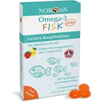 Norsan Omega-3 Fisk Jelly Beans für Kinder IMMUNITY Erdbeere Zitrone 45 Jelly Beans