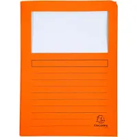 Exacompta Pack of 50 Window Folders, Konventioneller Dateiordner, A4, Karton, Blau, Grün, Orange, Rot, Gelb, Matt, Porträt