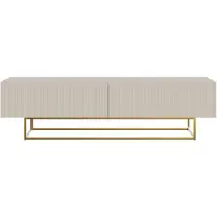 Selsey VELDIO - TV-Schrank, Graubeige Taupe mit goldenem Metallgestell, 175 cm