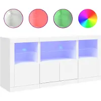 vidaXL Sideboard mit LED-Leuchten Weiß 142,5x37x67 cm