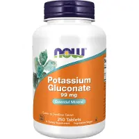 Now - Kaliumglukonat, Kaliumglukonat, 99mg, 250 Tabletten