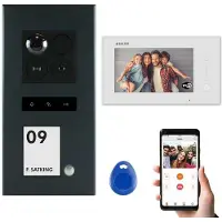 Balter ERA Graphit RFID 2-Draht IP 7 WiFi Video Türstation Aufputz iOS Android Set 1 Familienhaus