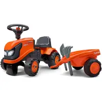 Falk Rutschauto Traktor Baby Kubota mit Anhänger & Zubehör