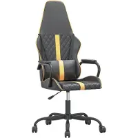 vidaXL Gaming-Stuhl mit Massagefunktion Gold und Schwarz Kunstleder