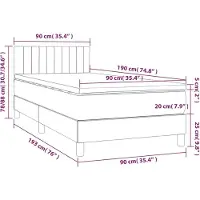 vidaXL Boxspringbett mit Matratze Schwarz 90x190 cm Stoff