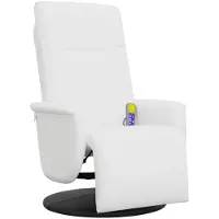 vidaXL Massagesessel mit Fußteil Weiß Kunstleder