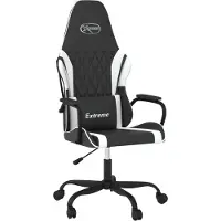 vidaXL Gaming-Stuhl Schwarz und Weiß Kunstleder
