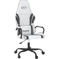vidaXL Gaming-Stuhl mit Massagefunktion Weiß und Schwarz Kunstleder