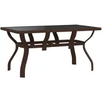 vidaXL Gartentisch Braun und Schwarz 140x70x70 cm Stahl und Glas