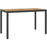 vidaXL Gartentisch Schwarz und Braun 123x60x74 cm Massivholz Akazie