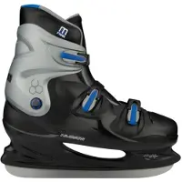 Nijdam IJshockeyschaats - Big Hank XXL - Hardboot - Zwart/Zilver - Maat 49