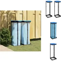 vidaXL Müllsackständer 2 Stk. Schwarz und Blau 120 L PP - Mülltonnen & Abfalleimer