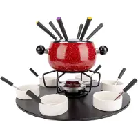 COSY&TRENDY Fondue set met 6 vorken - Emaille - Ø 16cm (5658004)