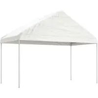 vidaXL Pavillon mit Dach Weiß 4,08x2,23x3,22 m Polyethylen