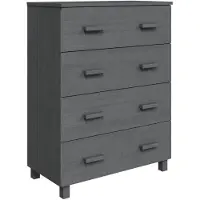 vidaXL Sideboard HAMAR Dunkelgrau 79x40x103,5 cm Massivholz Kiefer