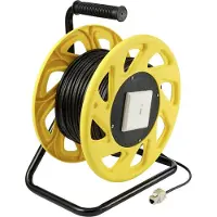 Renkforce RJ45 Netzwerk Kabeltrommel CAT 6a S/FTP 60 m Schwarz PUR-Mantel