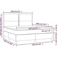 vidaXL Boxspringbett mit Matratze Schwarz 160x200 cm Samt