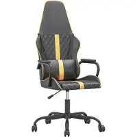 vidaXL Gaming-Stuhl Schwarz und Golden Kunstleder