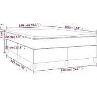vidaXL Boxspringbett mit Matratze Creme 140x190 cm Kunstleder