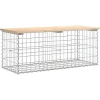 vidaXL Gartenbank aus Gabionen 103x44x42 cm Massivholz Kiefer