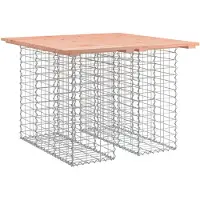 vidaXL Gartentisch aus Gabionen 100x102x72 cm Massivholz Douglasie