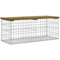 vidaXL Gartenbank aus Gabionen 103x44x42 cm Kiefernholz Imprägniert