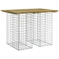 vidaXL Gartentisch aus Gabionen 100x70x72 cm Kiefernholz Imprägniert