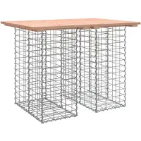 vidaXL Gartentisch aus Gabionen 100x70x72 cm Massivholz Douglasie