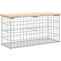 vidaXL Gartenbank aus Gabionen 83x31,5x42 cm Massivholz Kiefer