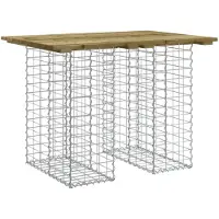 vidaXL Gartentisch aus Gabionen 100x70x72 cm Kiefernholz Imprägniert