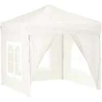 vidaXL Partyzelt Faltbar mit Seitenwänden Creme 2x2 m