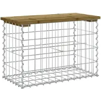 vidaXL Gartenbank aus Gabionen 63x31,5x42 cm Kiefernholz Imprägniert