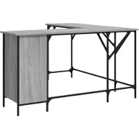 vidaXL Schreibtisch Grau Sonoma 141x141x75 cm Holzwerkstoff