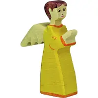 Holztiger Figurine Engel 2 Orange - Handbemaltes Holzspielzeug für Kinder ab 3 Jahren